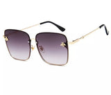 Oversized Retro Square Bee Sunglasses