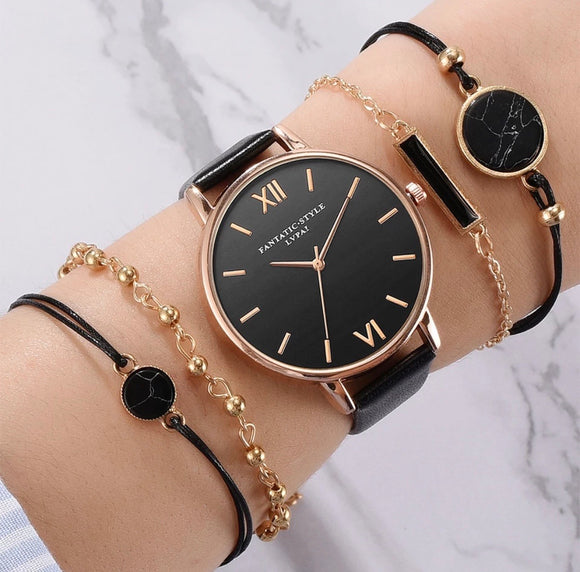 5pcs. Luxury Leather Wristwatch