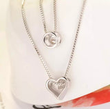 Double Layer Heart Pendant Necklaces
